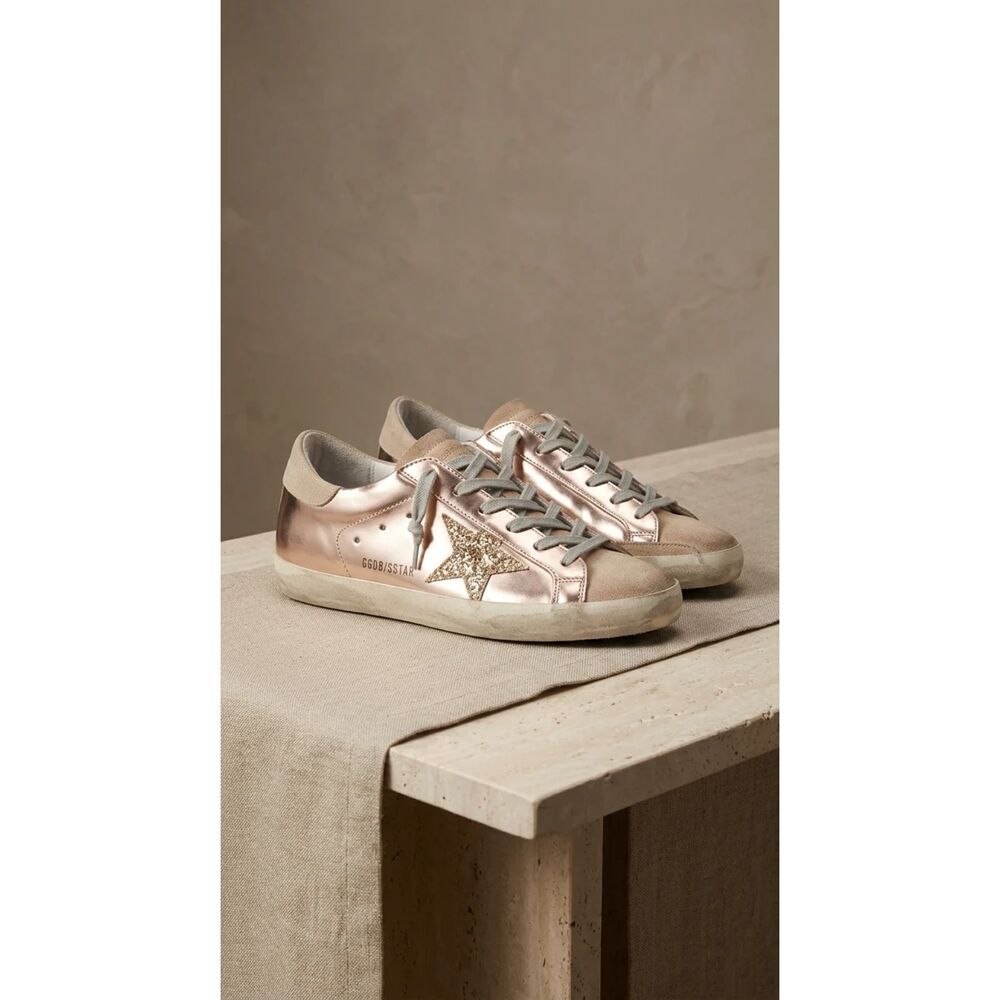 Golden Goose Deluxe Brand Rose gld metallic silver  Leather, Made in Italy SZ 39